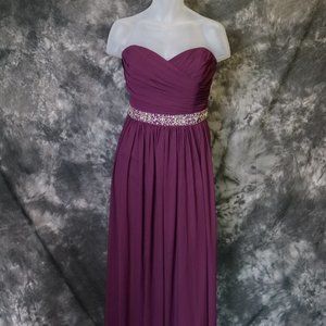 Size 20 Plum Purple Strapless Formal Dress